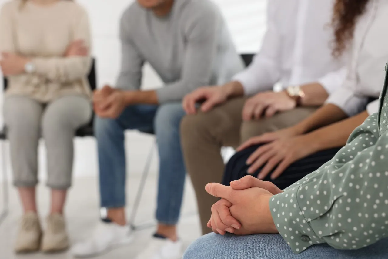 patients sitting in a rehab